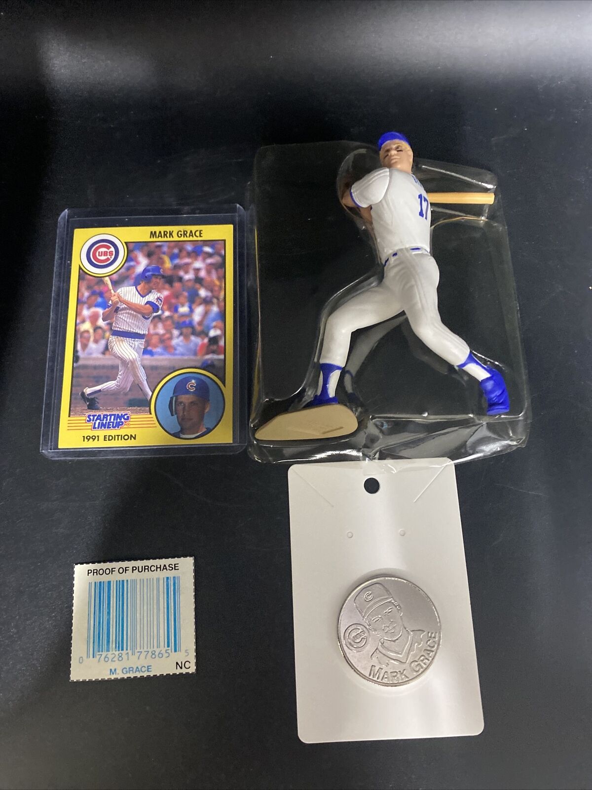 Starting Lineup Mark Grace 1991 Edition Chicago Cubs Special Collector Coin Open - toyscardscomics