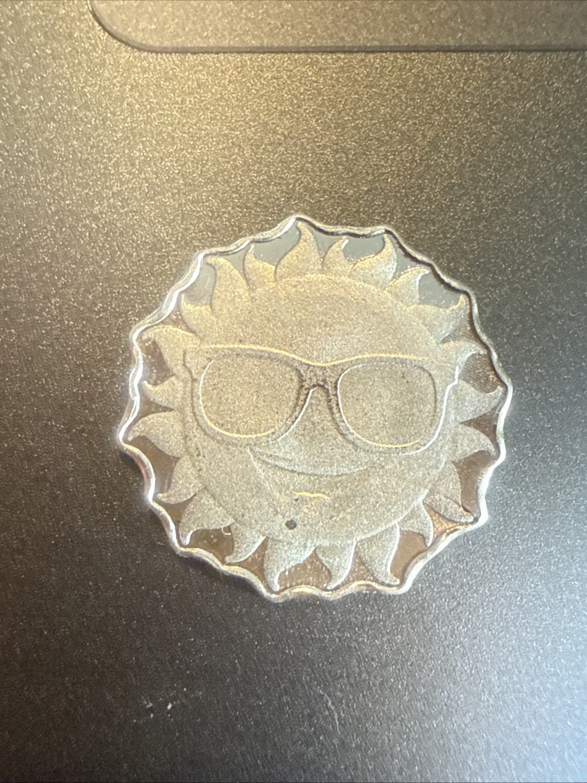 Sunshine Face Emoji 1 Gram .999 Fine Silver round - toyscardscomics