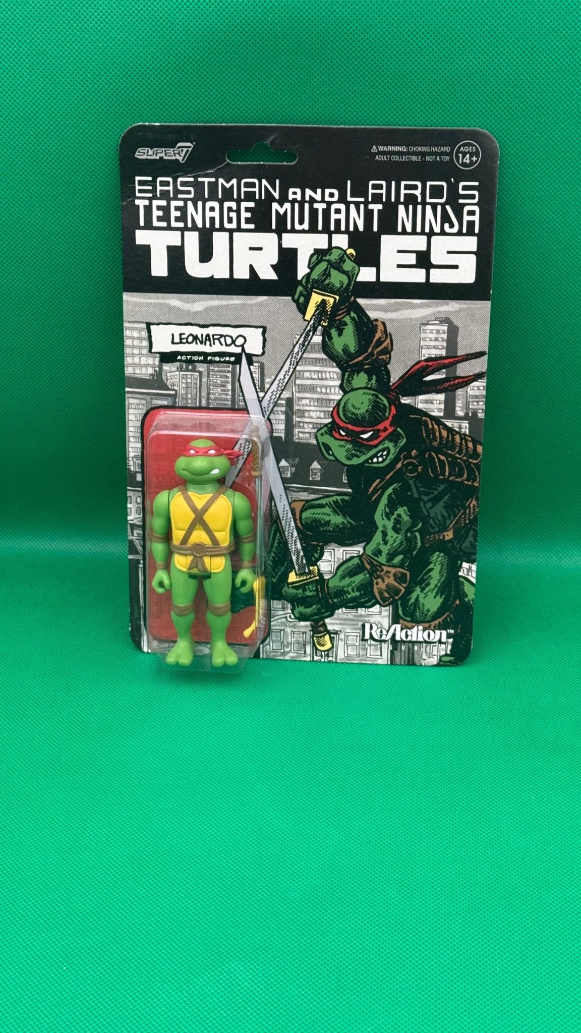 Super7 ReAction Eastman and Larid's Teenage Mutant Ninja Turtle Leonardo - toyscardscomics