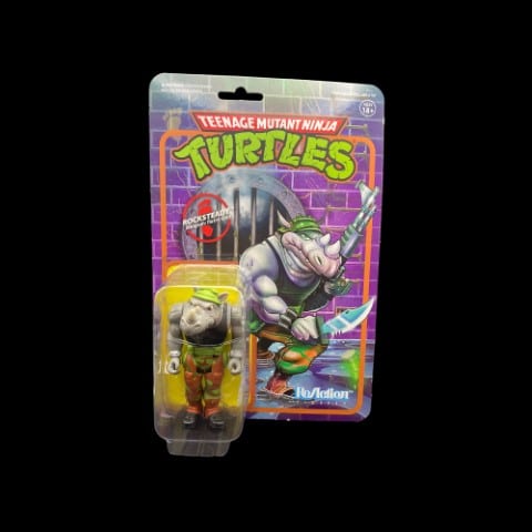 Super7 ReAction Teenage Mutant Ninja Turtles Rocksteady TMNT 3.75" Action Figure - toyscardscomics