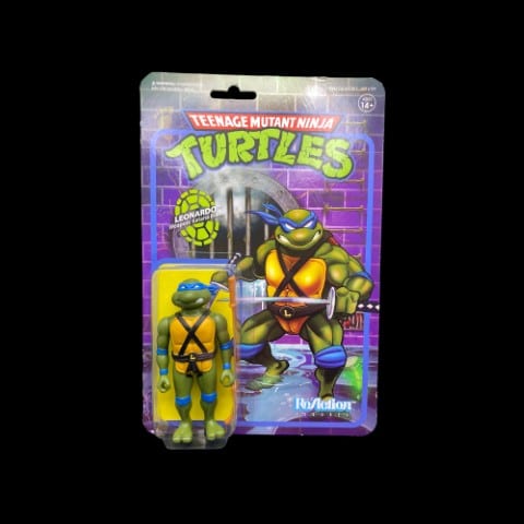 Super7 Teenage Mutant Ninja Turtles Leonardo ReAction Figure - toyscardscomics