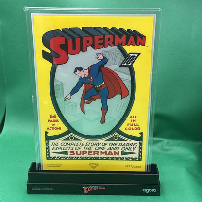 Superman 1 Comic Cover 1oz Silver Foil Agoro 2026 .999 LE 1000  0217 DC Comics - toyscardscomics