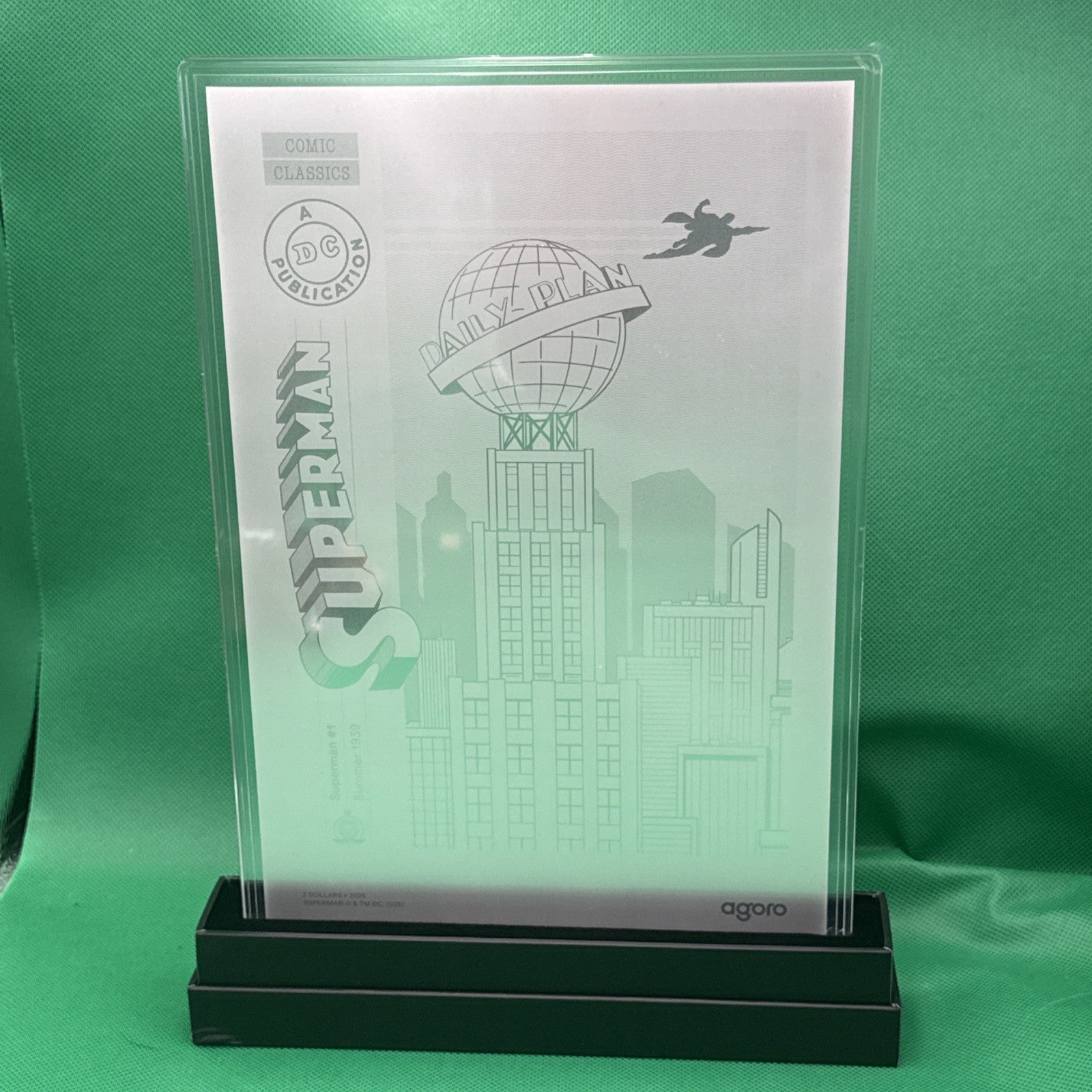 Superman 1 Comic Cover 1oz Silver Foil Agoro 2026 .999 LE 1000  0217 DC Comics - toyscardscomics