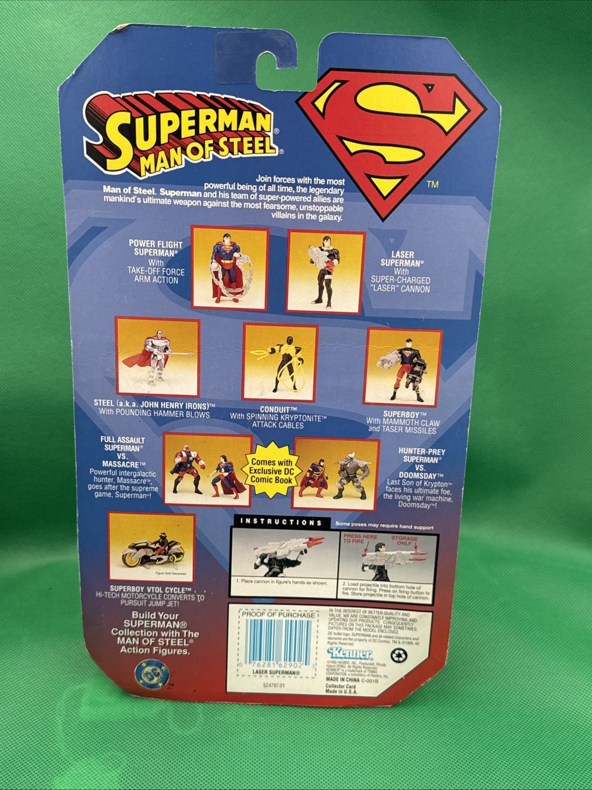 Superman Laser Kenner Vintage New, Unsealed Bubble - toyscardscomics