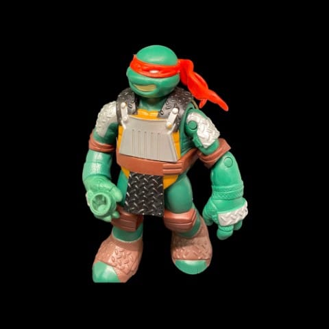 Teenage Mutant Ninja Turtles Raphael Pizza Flingers Figure Viacom 2012 TMNT - toyscardscomics