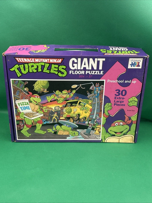 Teenage Mutant Ninja Turtles Vintage TMNT Giant Floor Puzzle RoseArt RARE 1989 - toyscardscomics