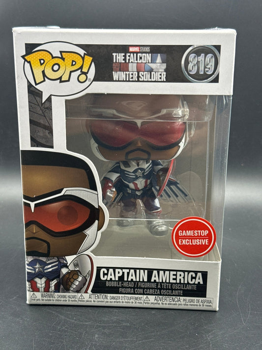 The Falcon & Winter Soldier Captain America Pose Collectable Pop! Bobble head. - toyscardscomics