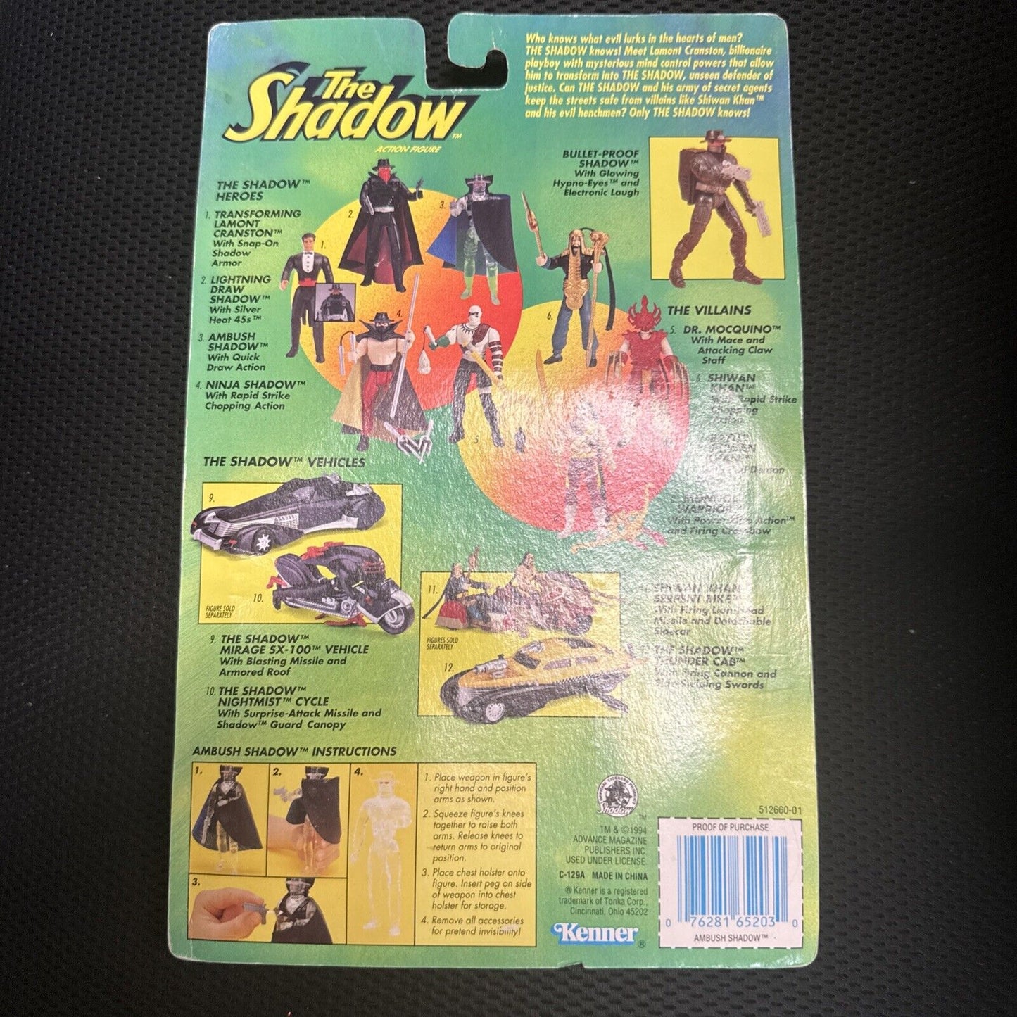 The Shadow Ambush Shadow Action Figure New Sealed 1994 Vintage See Description - toyscardscomics