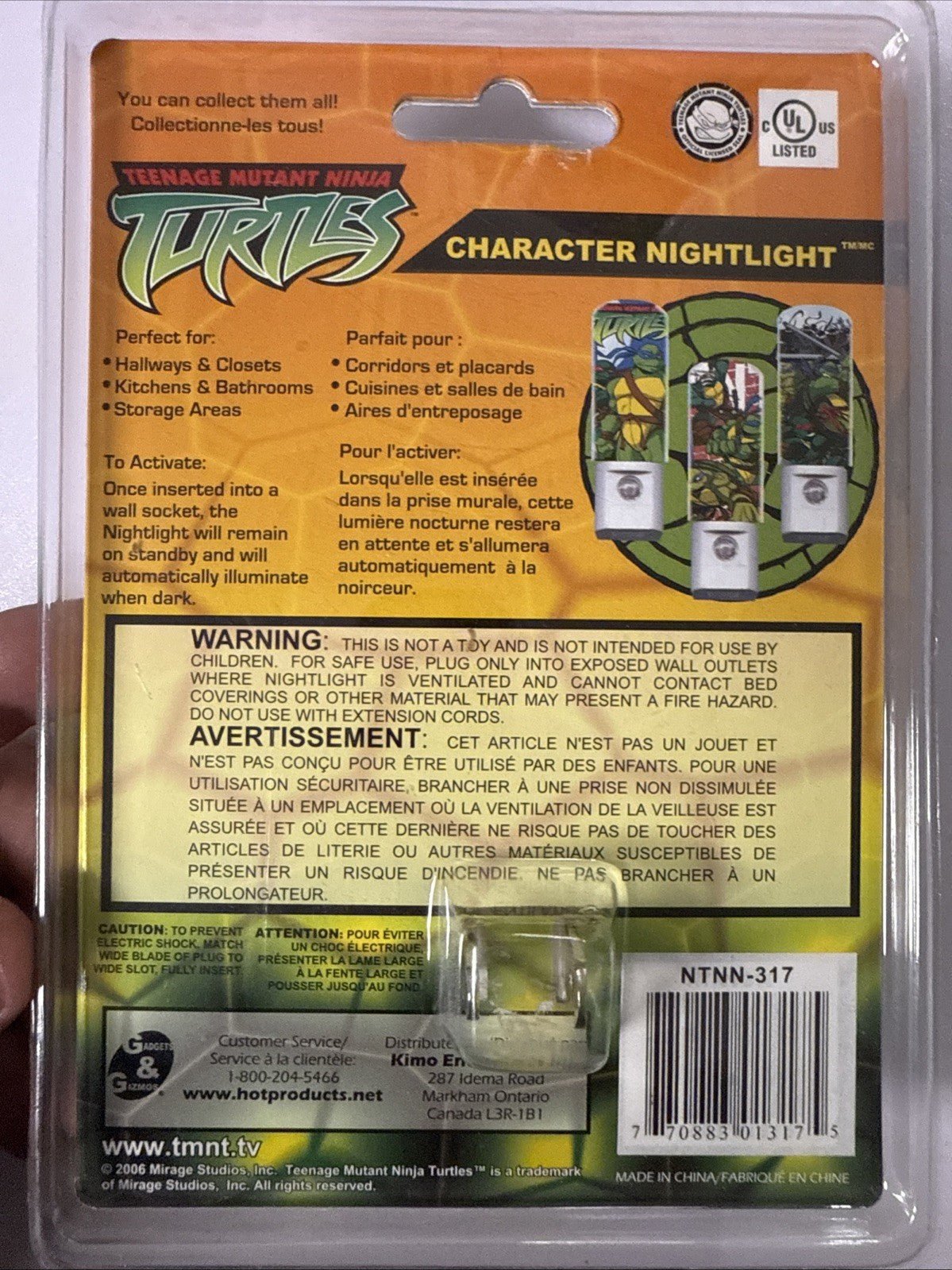 TMNT 2006 Night light Rare - toyscardscomics
