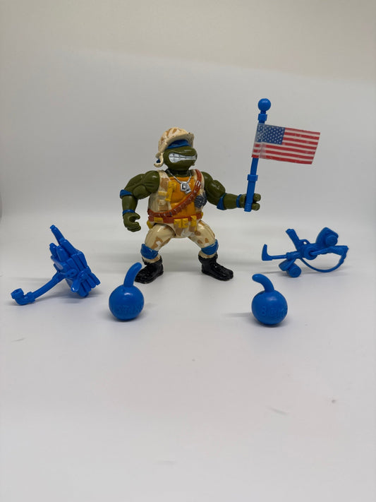 TMNT MUTANT NINJA TURTLES FIGURE LIEUTENANT LEO COMPLETE PLAYMATES 1991 LEONARDO - toyscardscomics