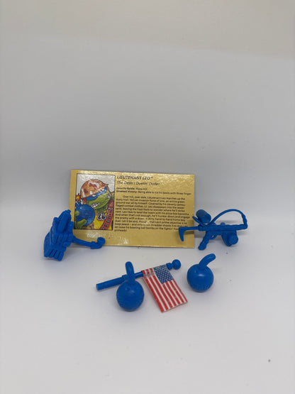 TMNT MUTANT NINJA TURTLES FIGURE LIEUTENANT LEO COMPLETE PLAYMATES 1991 LEONARDO - toyscardscomics