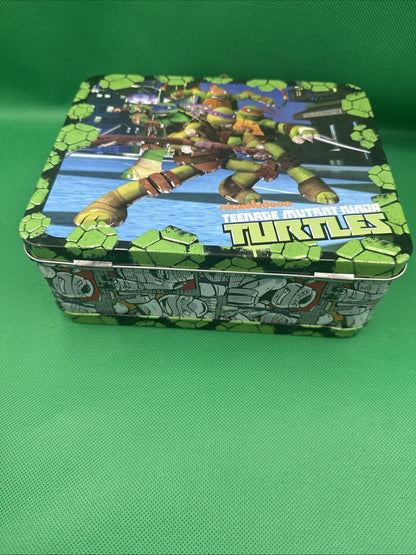 TMNT Teenage Mutant Ninja Turtles Lunch Box Tin With Puzzle - toyscardscomics