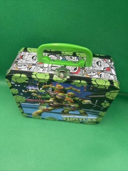 TMNT Teenage Mutant Ninja Turtles Lunch Box Tin With Puzzle - toyscardscomics