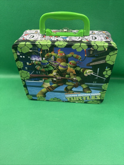 TMNT Teenage Mutant Ninja Turtles Lunch Box Tin With Puzzle - toyscardscomics