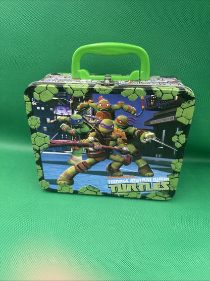 TMNT Teenage Mutant Ninja Turtles Lunch Box Tin With Puzzle - toyscardscomics