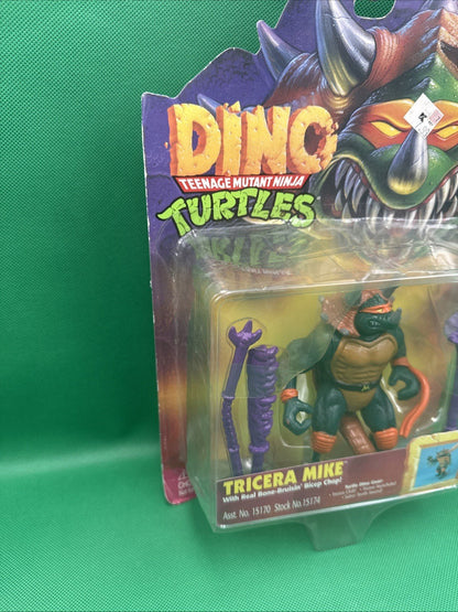 TMNT Tricera Mike NEW SEALED Dino Turtles 1997 Playmates on Card Michelangelo - toyscardscomics