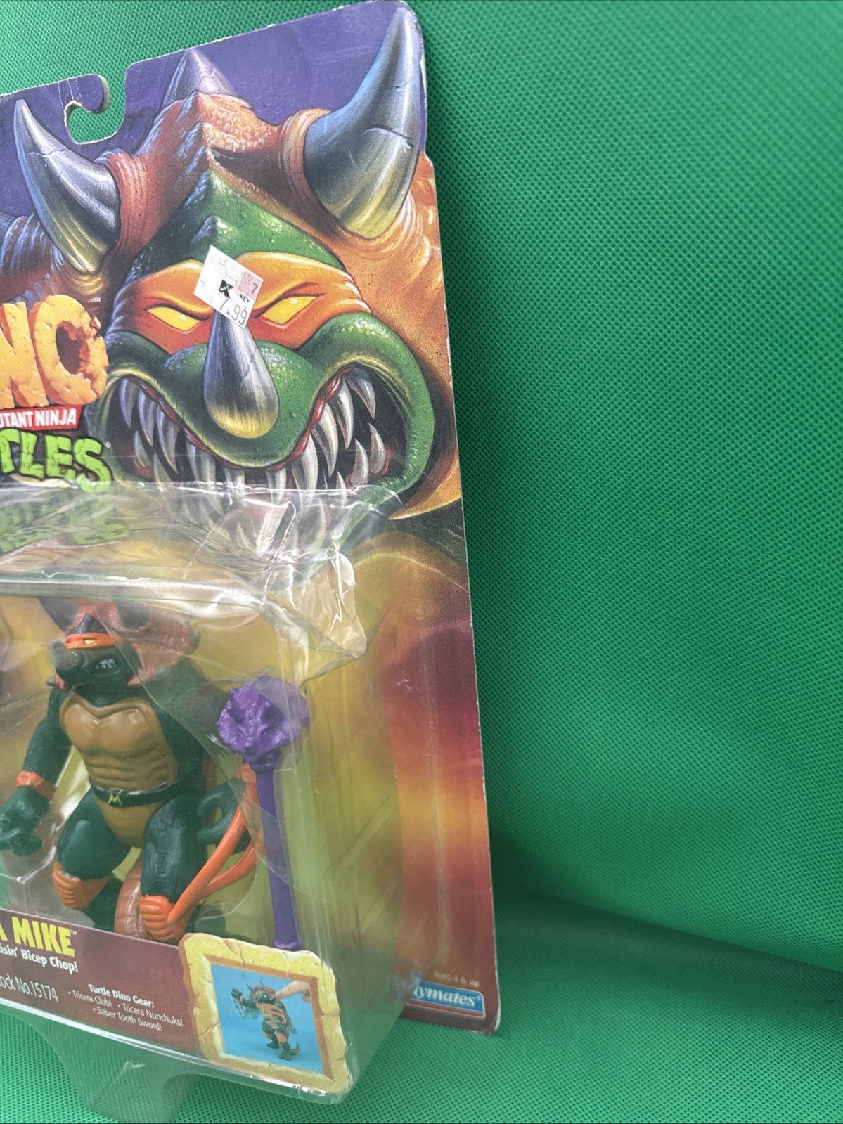 TMNT Tricera Mike NEW SEALED Dino Turtles 1997 Playmates on Card Michelangelo - toyscardscomics