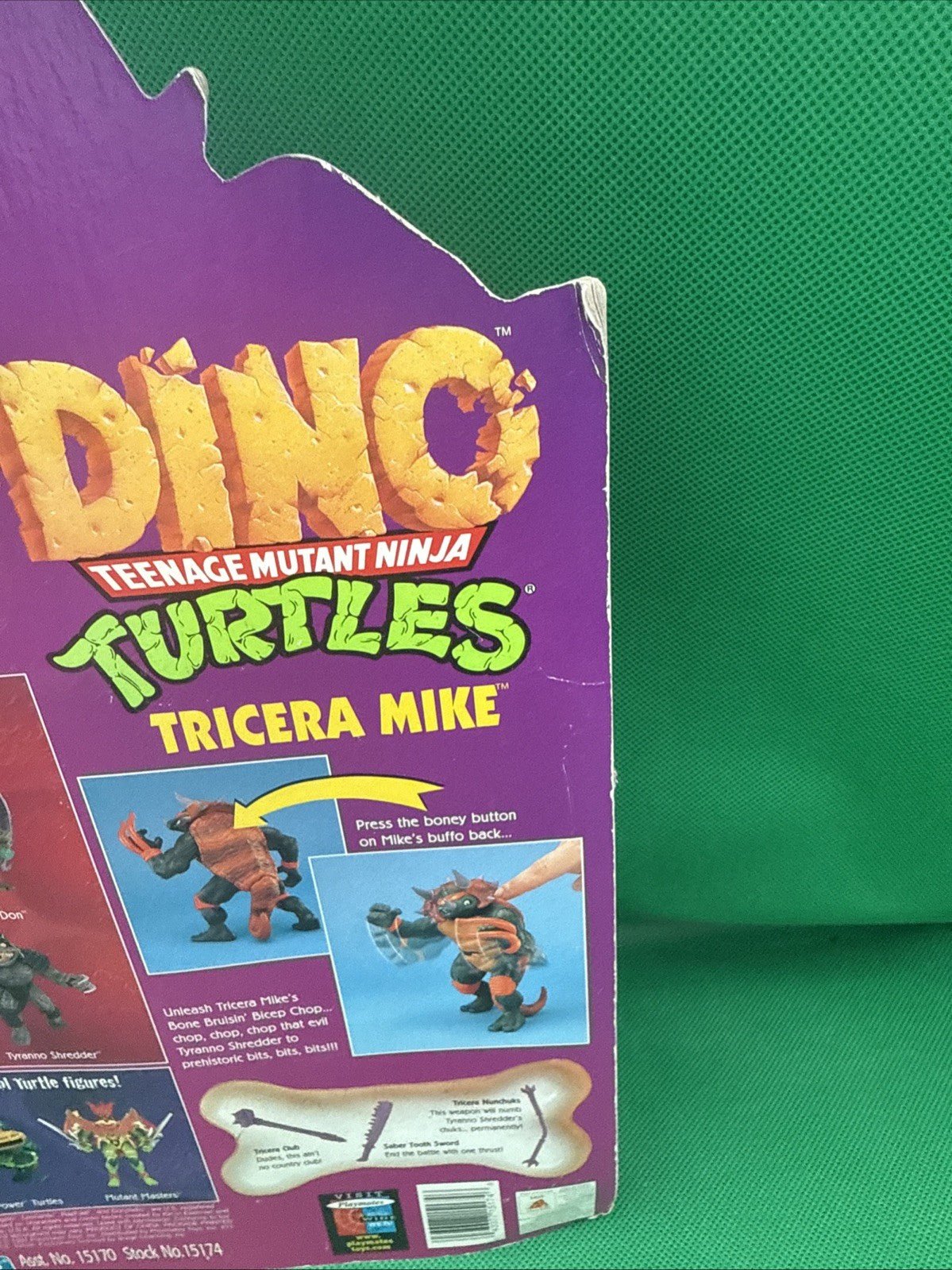 TMNT Tricera Mike NEW SEALED Dino Turtles 1997 Playmates on Card Michelangelo - toyscardscomics