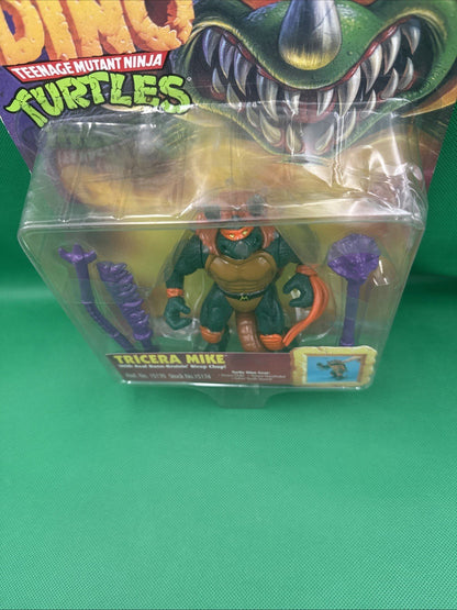 TMNT Tricera Mike NEW SEALED Dino Turtles 1997 Playmates on Card Michelangelo - toyscardscomics