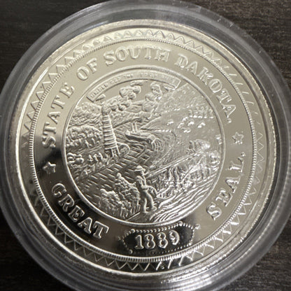 Two 1989 South Dakota Buffalo Vintage Rare Coin 1 Troy Oz .999 Fine Silver - toyscardscomics
