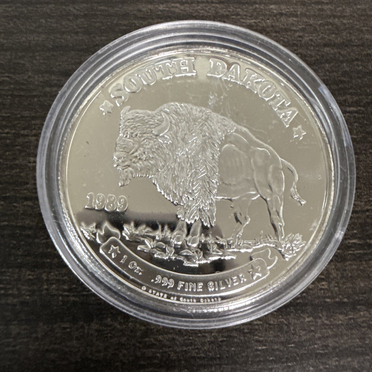 Two 1989 South Dakota Buffalo Vintage Rare Coin 1 Troy Oz .999 Fine Silver - toyscardscomics