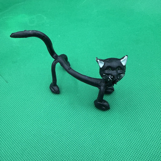 Vintage 1970s Brabo Bendem Bend Figure Toy Black Cat Halloween Flexible Poseable - toyscardscomics