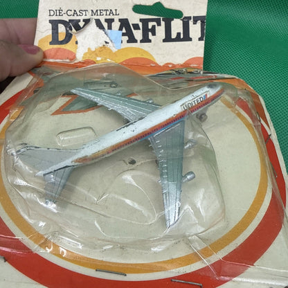 Vintage 1982 Dyna - Flites Diecast Model United Airlines Airplane 737 - toyscardscomics
