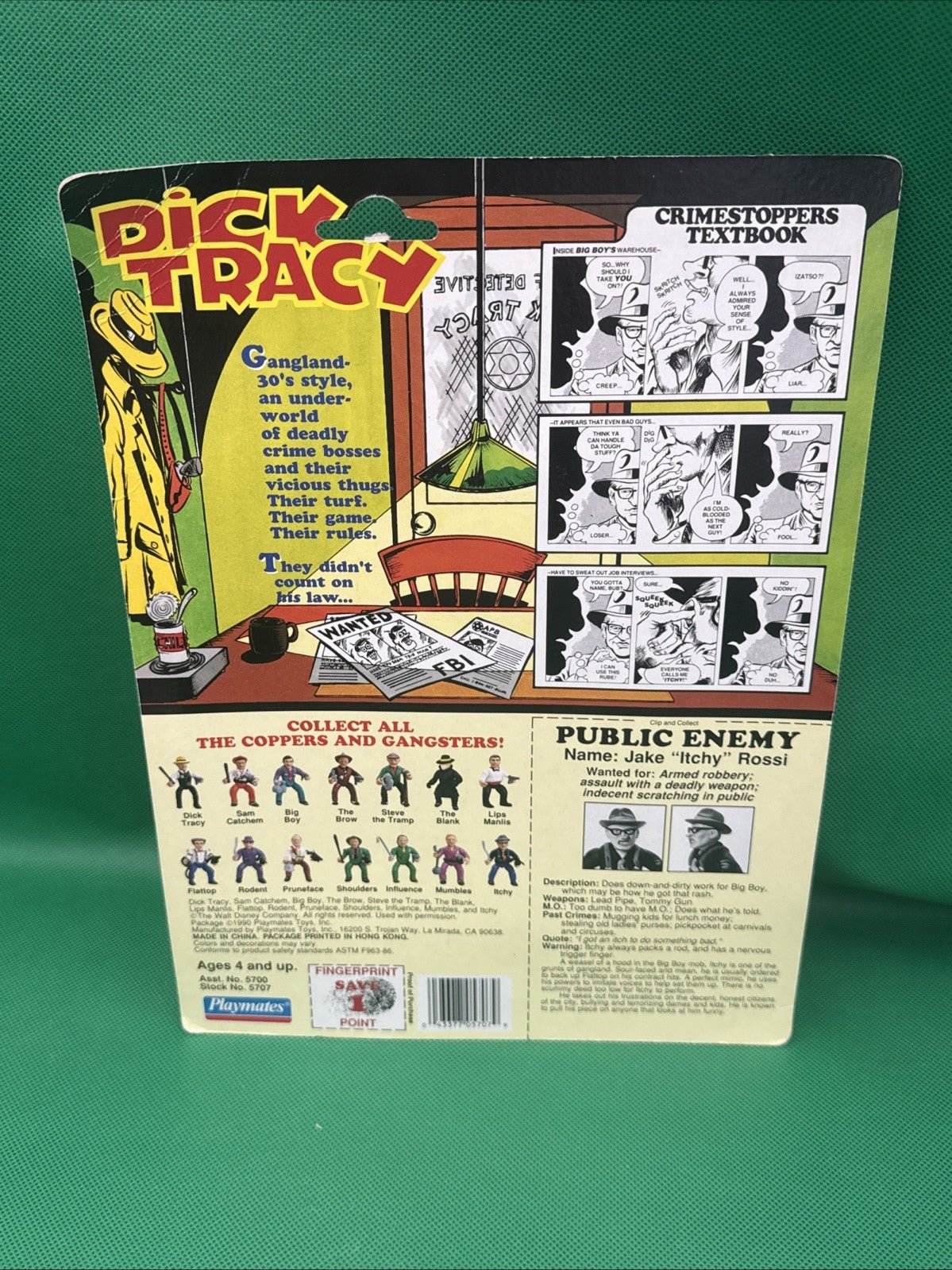 VINTAGE 1990 PLAYMATES DICK TRACY ITCHY COPPERS AND GANGSTERS NEW SEALED FIGURE - toyscardscomics