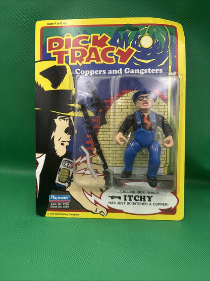 VINTAGE 1990 PLAYMATES DICK TRACY ITCHY COPPERS AND GANGSTERS NEW SEALED FIGURE - toyscardscomics