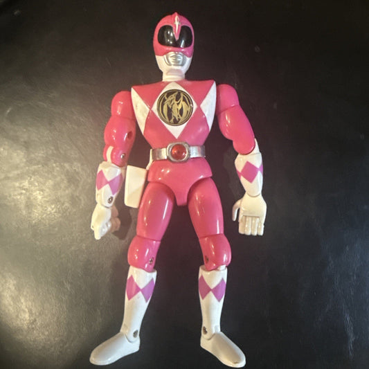 Vintage 1994 Bandai Power Rangers Karate Kick Pink Ranger 8" Action Figure Kim - toyscardscomics