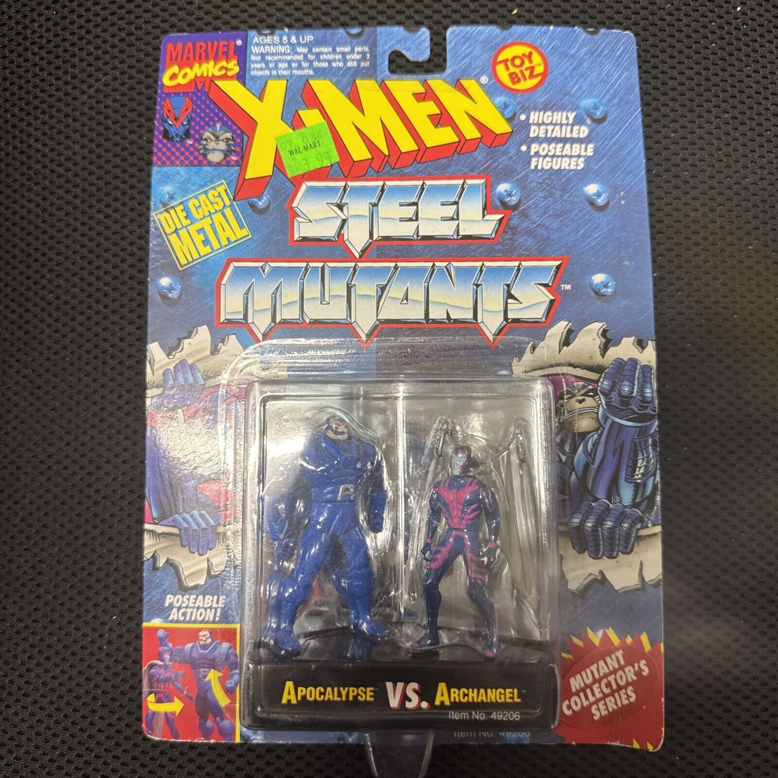 Vintage 1994 Toybiz Diecast X - Men Steel Mutants Apocalypse vs Archangel MOC NEW - toyscardscomics