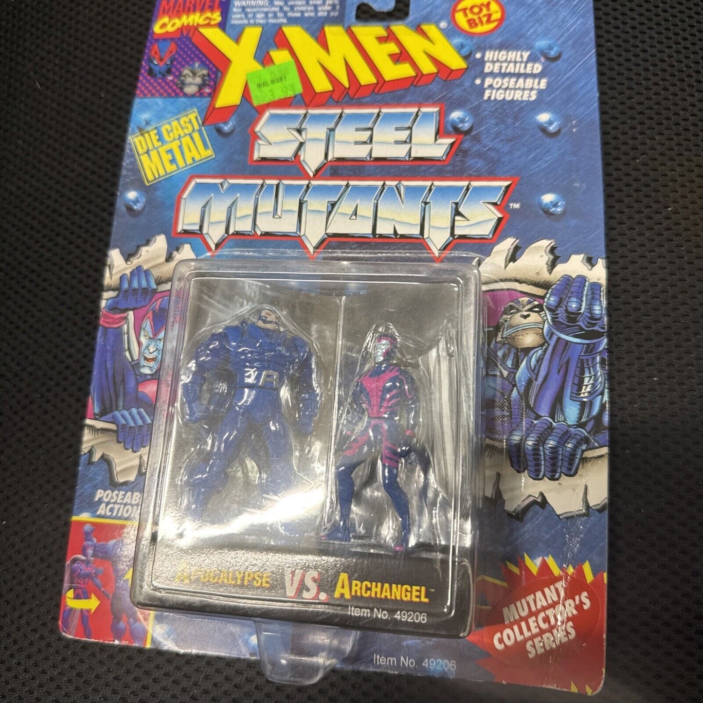 Vintage 1994 Toybiz Diecast X - Men Steel Mutants Apocalypse vs Archangel MOC NEW - toyscardscomics