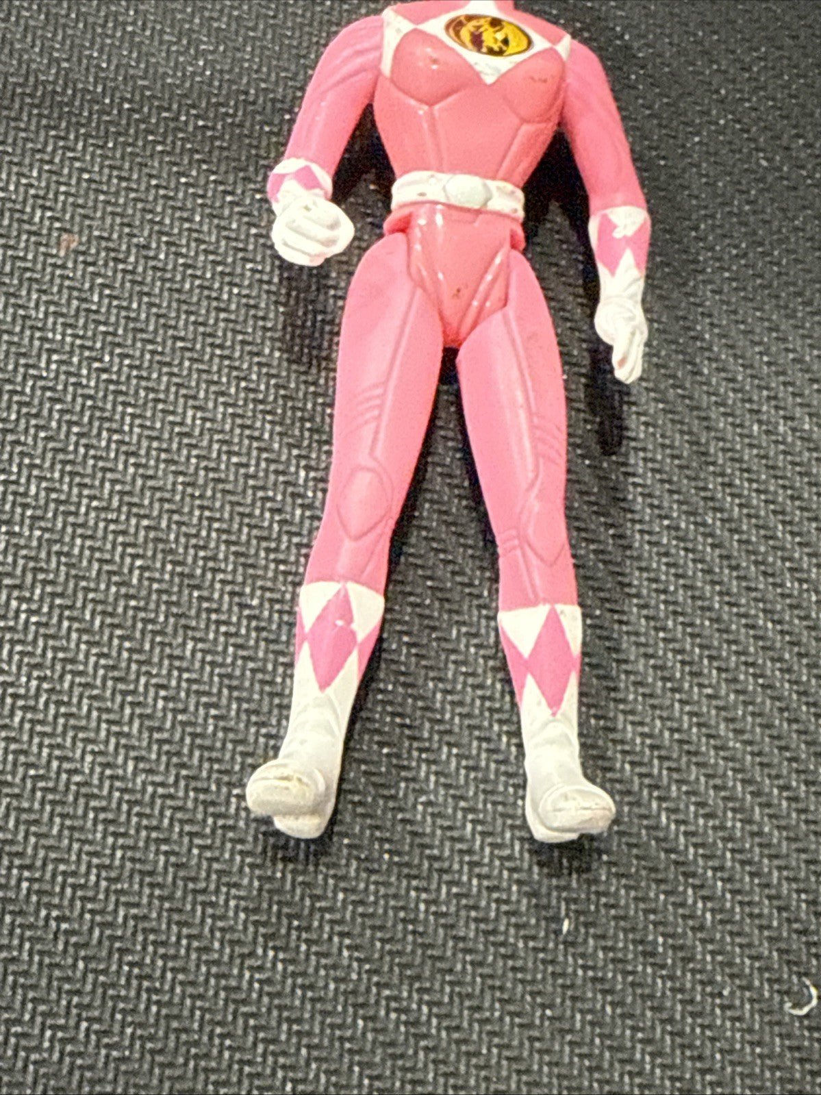 Vintage 1995 SABAN White & Pink Spacecraft on 4 Wheels With Pink Power Ranger - toyscardscomics