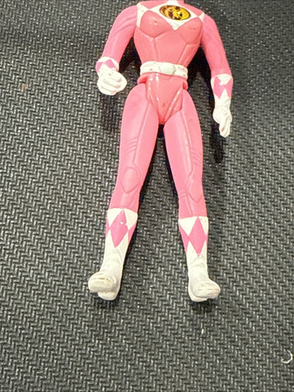 Vintage 1995 SABAN White & Pink Spacecraft on 4 Wheels With Pink Power Ranger - toyscardscomics