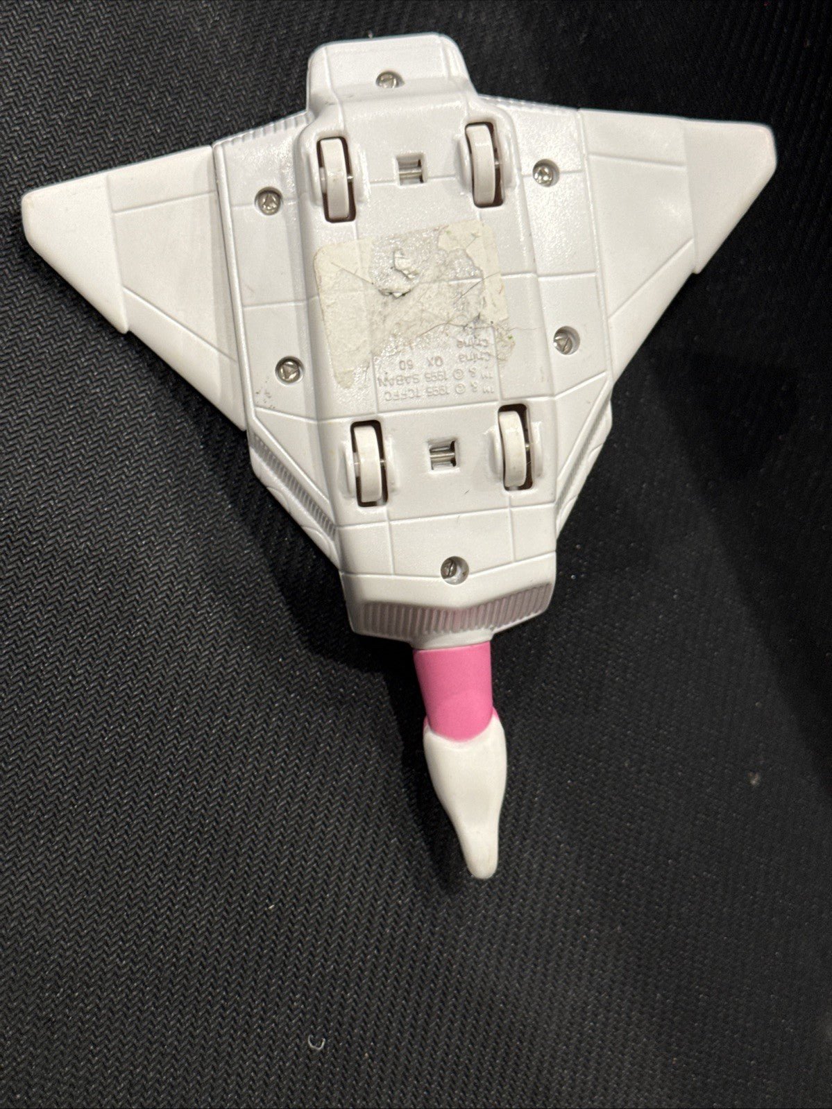 Vintage 1995 SABAN White & Pink Spacecraft on 4 Wheels With Pink Power Ranger - toyscardscomics
