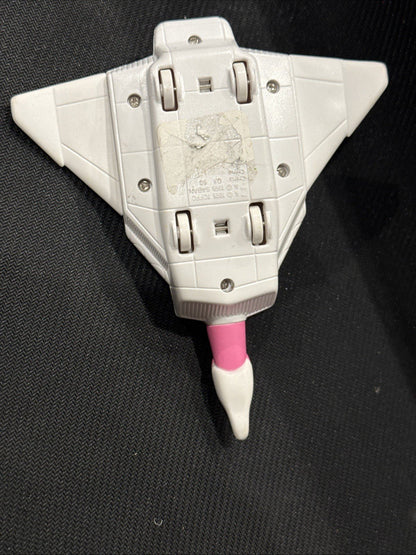 Vintage 1995 SABAN White & Pink Spacecraft on 4 Wheels With Pink Power Ranger - toyscardscomics