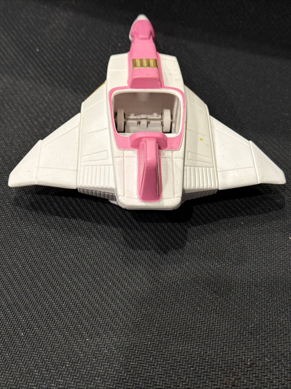Vintage 1995 SABAN White & Pink Spacecraft on 4 Wheels With Pink Power Ranger - toyscardscomics