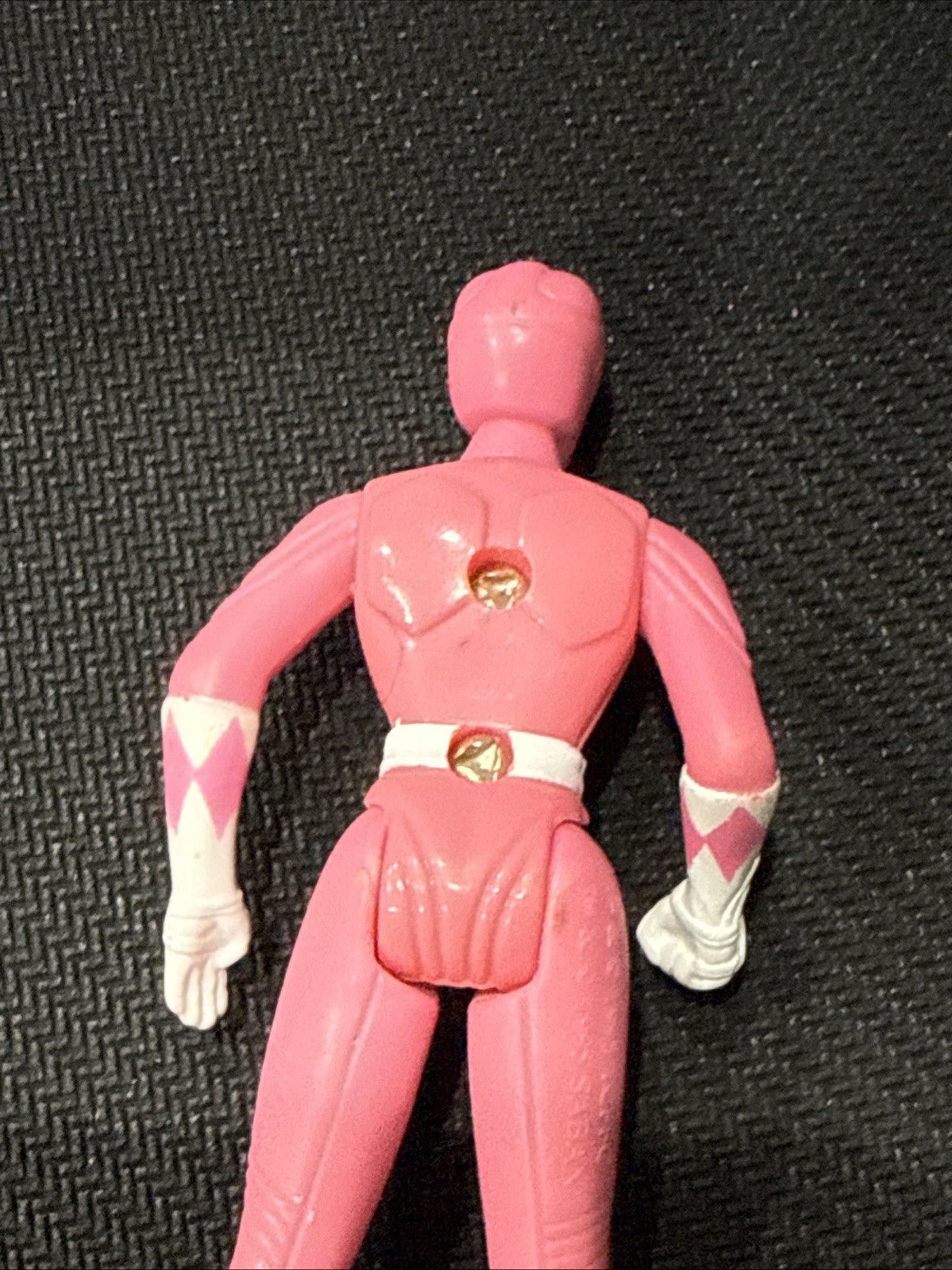 Vintage 1995 SABAN White & Pink Spacecraft on 4 Wheels With Pink Power Ranger - toyscardscomics