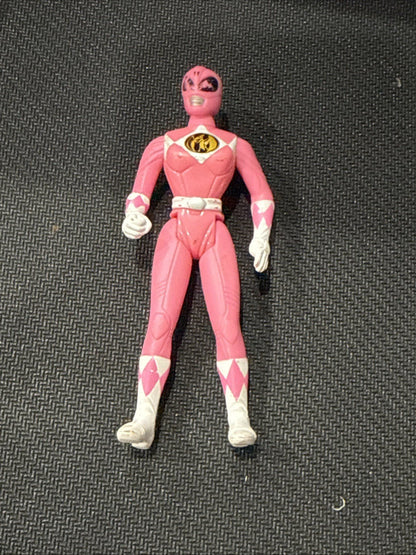 Vintage 1995 SABAN White & Pink Spacecraft on 4 Wheels With Pink Power Ranger - toyscardscomics