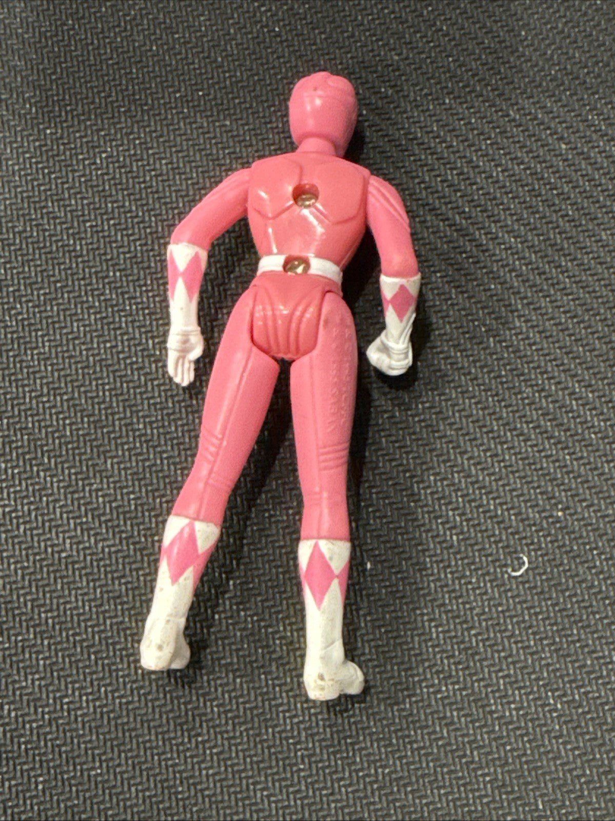 Vintage 1995 SABAN White & Pink Spacecraft on 4 Wheels With Pink Power Ranger - toyscardscomics