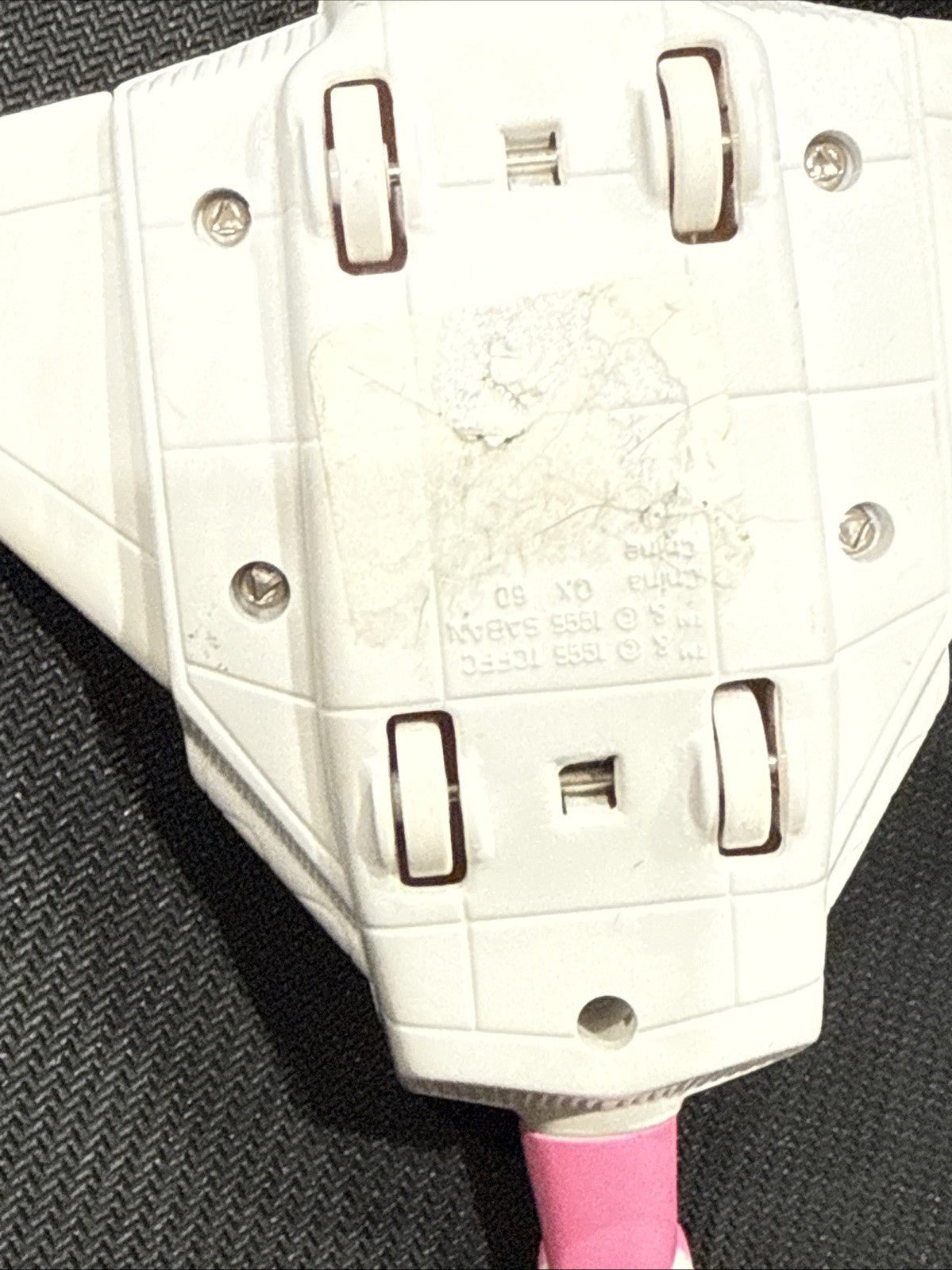 Vintage 1995 SABAN White & Pink Spacecraft on 4 Wheels With Pink Power Ranger - toyscardscomics