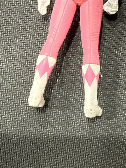 Vintage 1995 SABAN White & Pink Spacecraft on 4 Wheels With Pink Power Ranger - toyscardscomics