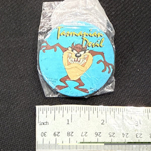 Vintage 1995 WB Looney Tunes Tasmanian Devil Safety Pin Back Button NEW mq
