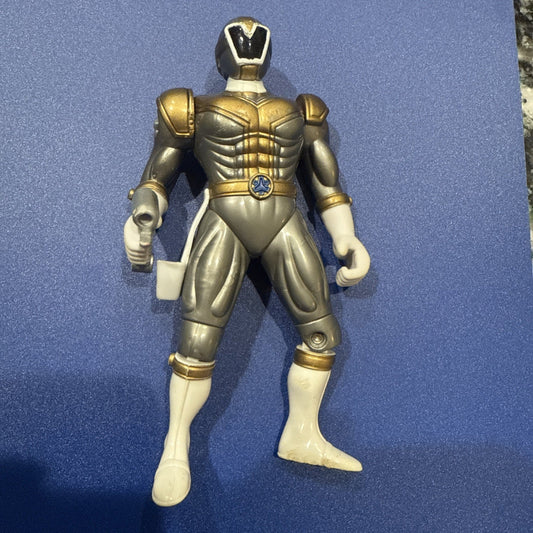 Vintage Bandai Power Rangers Lightspeed Rescue Titanium Ranger Figure Toy 1999 - toyscardscomics