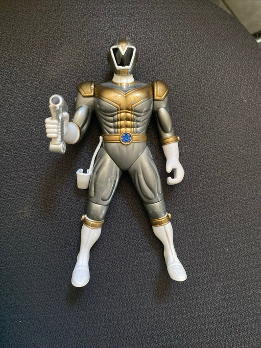 Vintage Bandai Power Rangers Lightspeed Rescue Titanium Ranger Figure Toy 1999 - toyscardscomics