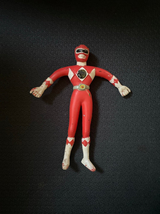 Vintage Bendy 1994 Saban Mighty Morphin Red Power Ranger 5 1/4" Gordy Toys - toyscardscomics