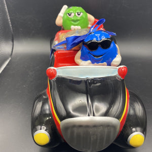 VINTAGE M&Ms 2003 GALERIE Ceramic Black & RED Roadster M&M Car Candy Dish