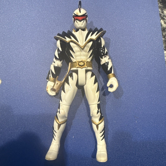Vintage Power Ranger Lightning Dino Thunder White Figure 2003 Tested Works - toyscardscomics