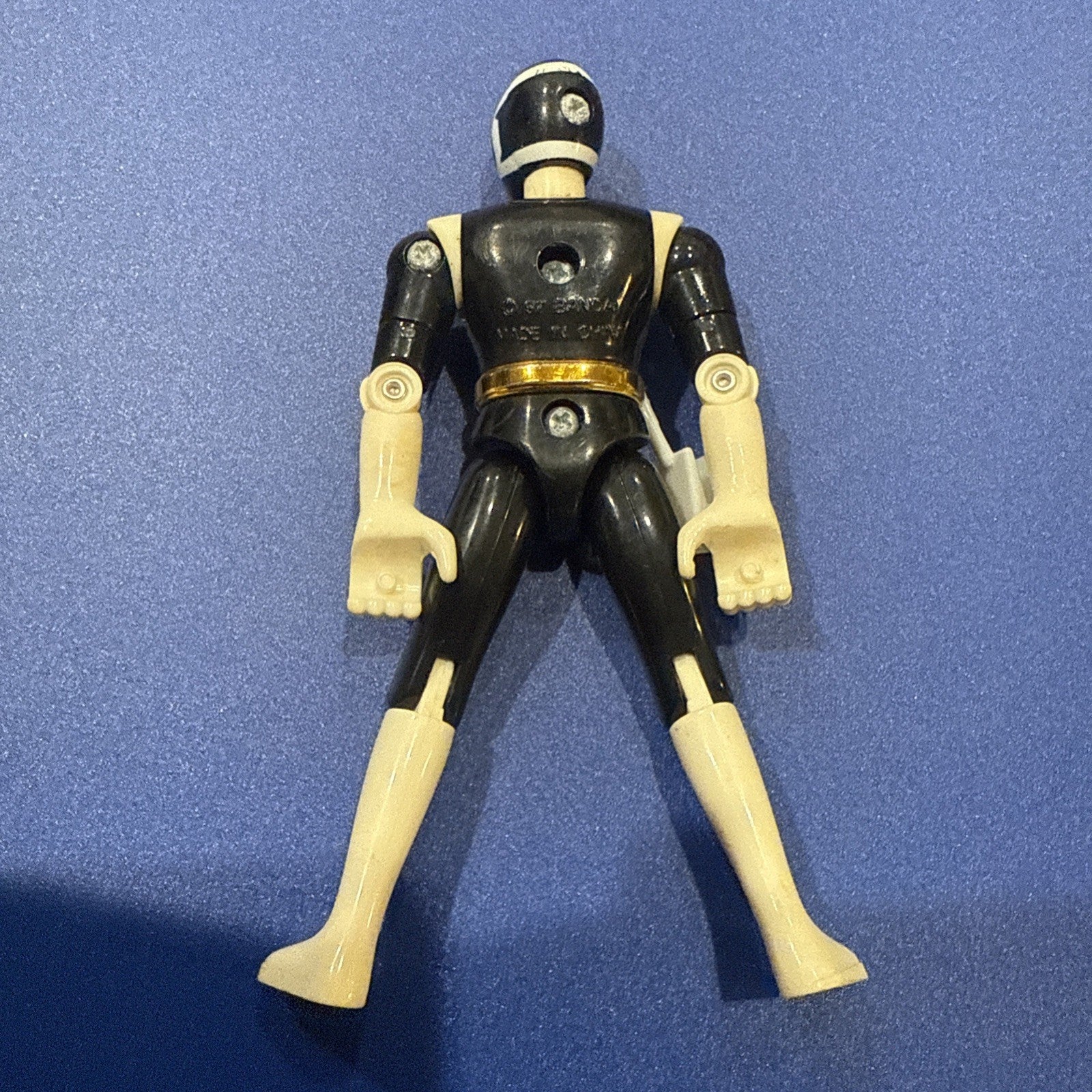 Vintage Power Rangers 1997 Black Ranger Action Figure Bandai MMPR - toyscardscomics