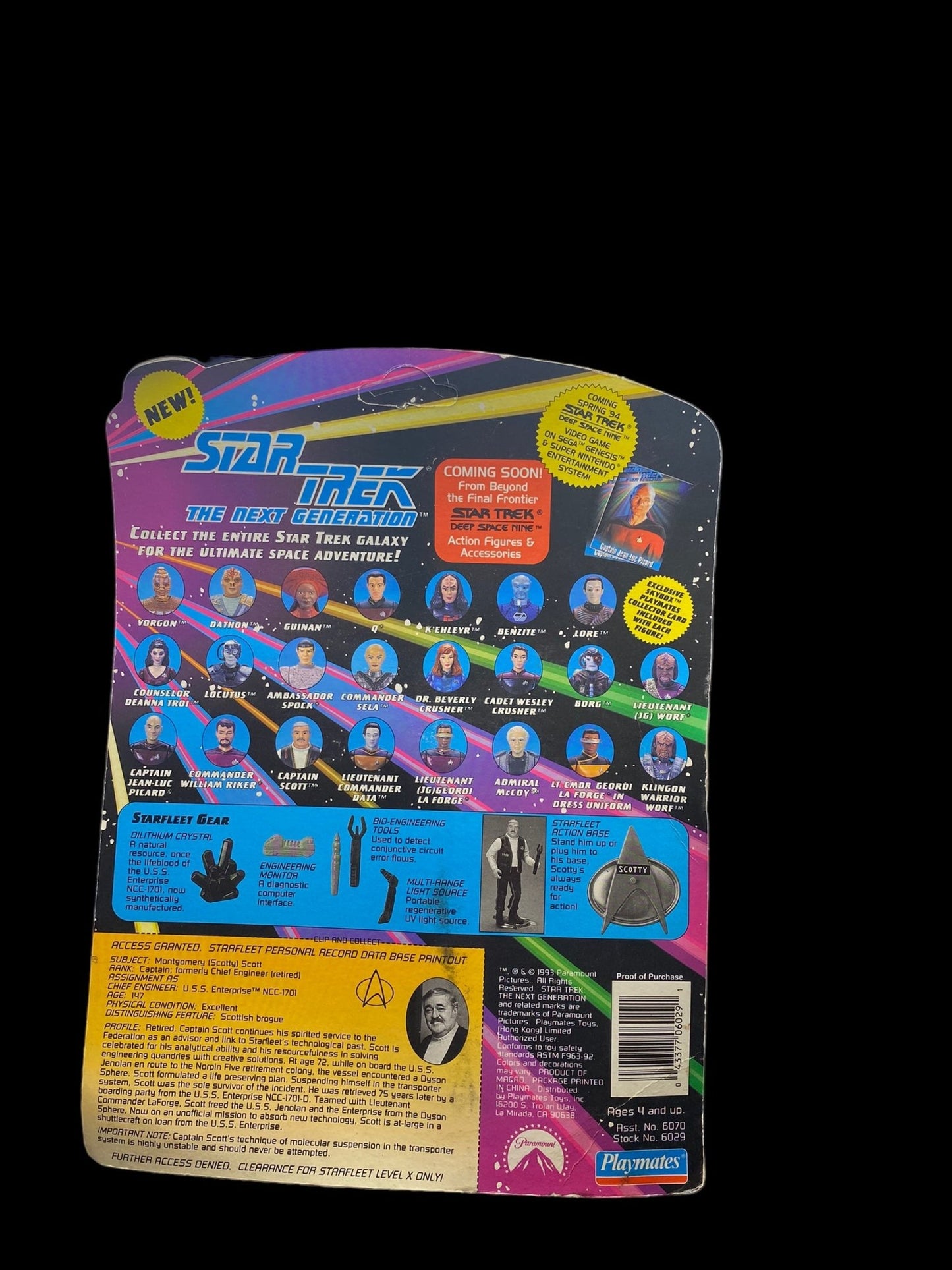 Vintage Star Trek Action Figure Captain Scott 6070 6029 1994 Next Generation - toyscardscomics